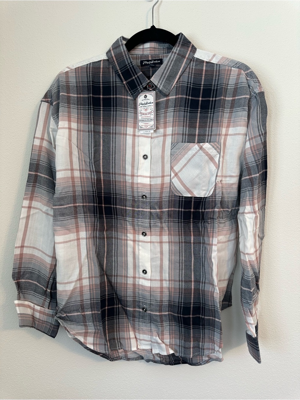 FLAG & ANTHEM Women’s Plaid Button Up Size Small NWT